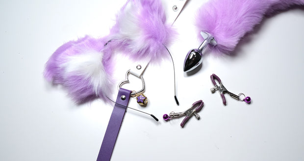 Light Purple Pet Play Bell Sex Toys Set