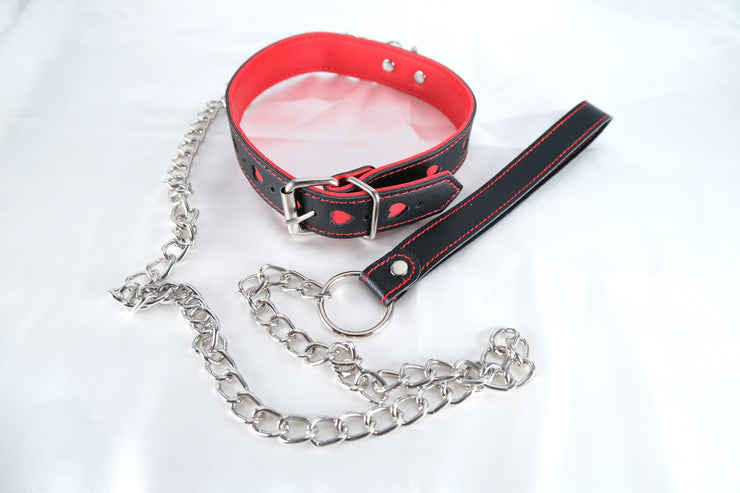 Leather Collar with Chain