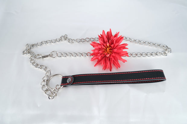 Leather Collar with Chain