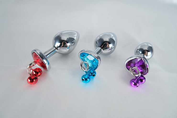 Jeweled Butt Plug with Chain Lead LoveOrigin Jeweled Butt Plug with Chain Lead LoveOrigin