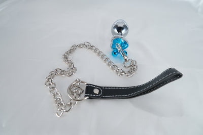 Jeweled Butt Plug with Chain Lead