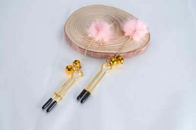 Nipple Clamp With Small Plush Ball Pendant