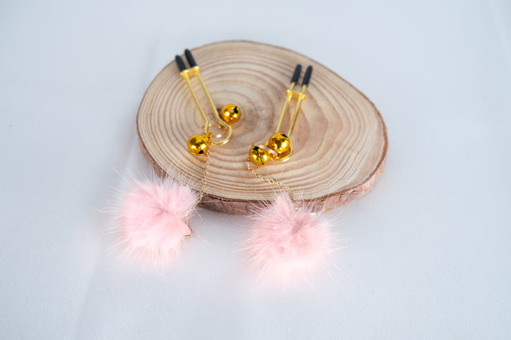 Nipple Clamp With Small Plush Ball Pendant