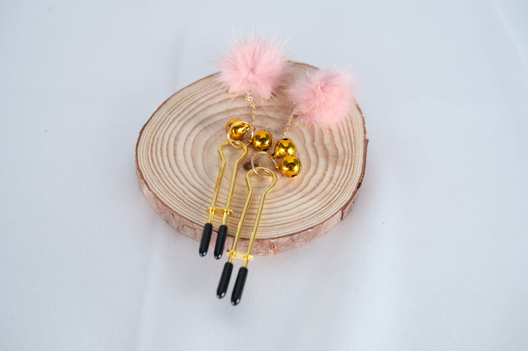 Nipple Clamp With Small Plush Ball Pendant