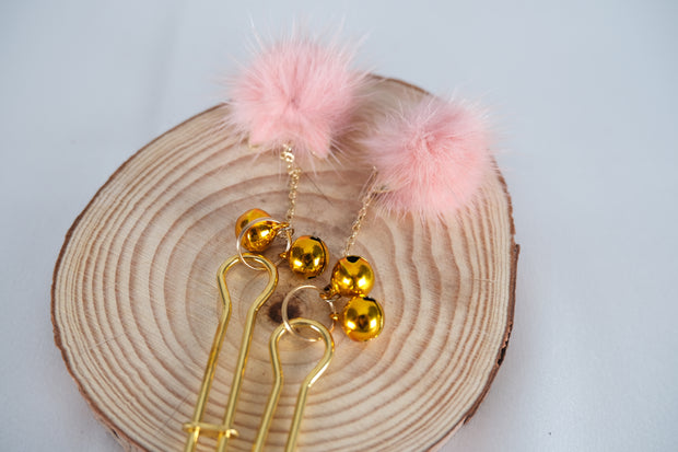 Nipple Clamp With Small Plush Ball Pendant