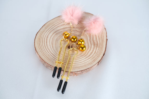 Nipple Clamp With Small Plush Ball Pendant