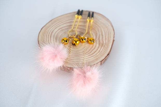 Nipple Clamp With Small Plush Ball Pendant
