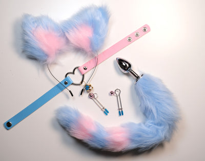 Blue Pink Pet Play Bell Sex Toys Set