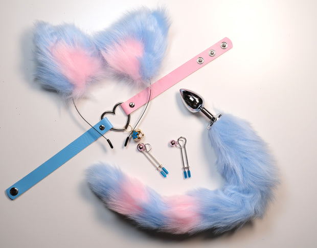 Blue Pink Pet Play Bell Sex Toys Set