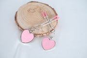 Pink Nipple Clamps With Heart Sexy Adjustable Clips