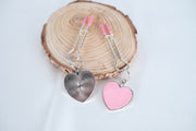 Pink Nipple Clamps With Heart Sexy Adjustable Clips