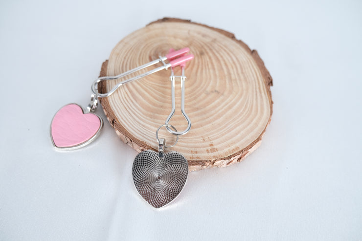 Pink Nipple Clamps With Heart Sexy Adjustable Clips