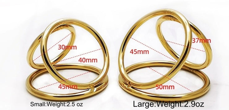 CHROME TRIPLE COCK RING