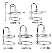 Double Cock Rings with Urethral Sounds Ball