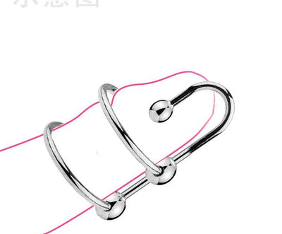 Double Cock Rings with Urethral Sounds Ball