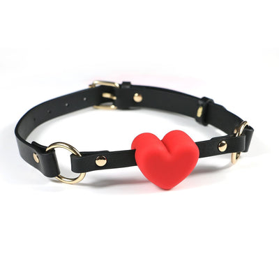 Silicone Heart Ball Mouth Gag