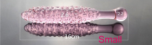Pink Glass G-Spot Massager With Bump Point