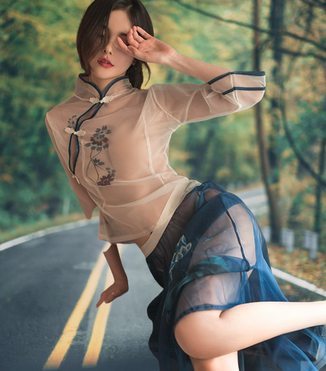 See-Through Lace Cheongsam Lingerie