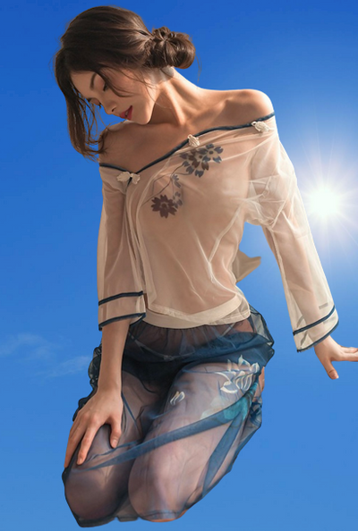 See-Through Lace Cheongsam Lingerie
