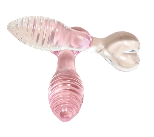 Cute Glass Heart Shape-Based Massage Dildo