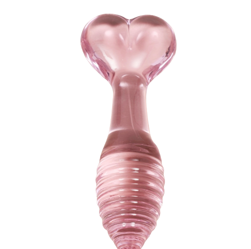 Cute Glass Heart Shape-Based Massage Dildo