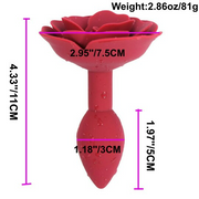 Red Rose Silicone Butt Plug