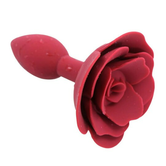 Red Rose Silicone Butt Plug